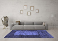 Machine Washable Abstract Blue Contemporary Rug, wshcon1574blu