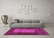 Machine Washable Abstract Pink Contemporary Rug in a Living Room, wshcon1574pnk