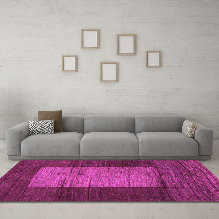 Machine Washable Abstract Pink Contemporary Rug in a Living Room, wshcon1574pnk