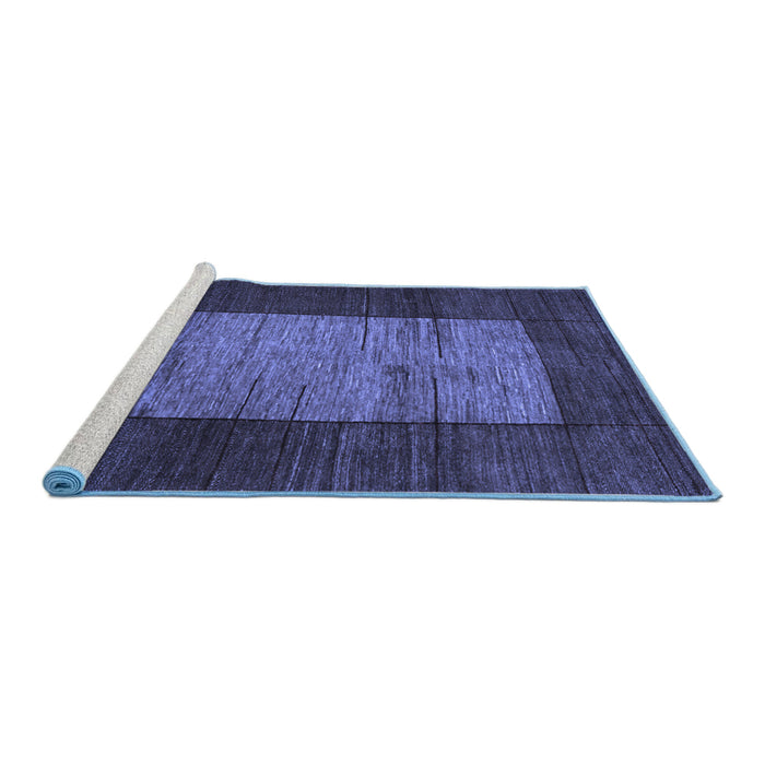 Sideview of Machine Washable Abstract Blue Contemporary Rug, wshcon1574blu