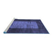 Sideview of Machine Washable Abstract Blue Contemporary Rug, wshcon1574blu