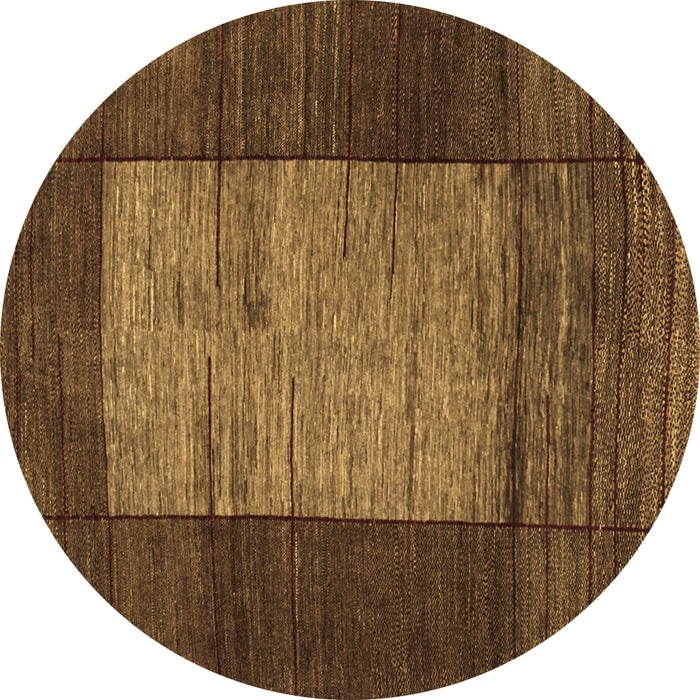 Round Abstract Brown Contemporary Rug, con1574brn