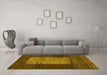 Machine Washable Abstract Yellow Contemporary Rug in a Living Room, wshcon1574yw