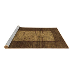 Sideview of Machine Washable Abstract Brown Contemporary Rug, wshcon1574brn