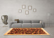 Machine Washable Abstract Orange Contemporary Area Rugs in a Living Room, wshcon1575org