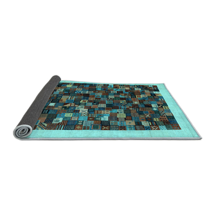 Sideview of Abstract Light Blue Contemporary Rug, con1575lblu