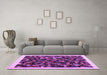 Machine Washable Abstract Purple Contemporary Area Rugs in a Living Room, wshcon1575pur