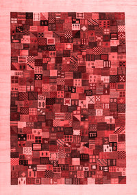 Abstract Red Contemporary Rug, con1575red