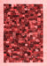 Abstract Red Contemporary Area Rugs