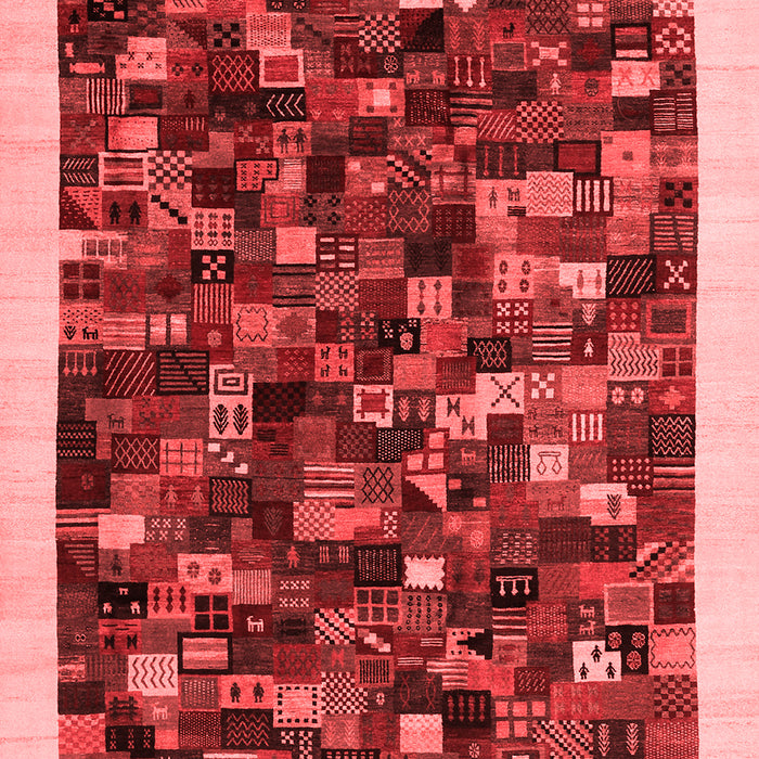 Machine Washable Abstract Red Contemporary Rug, wshcon1575red