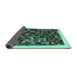 Sideview of Abstract Turquoise Contemporary Rug, con1575turq