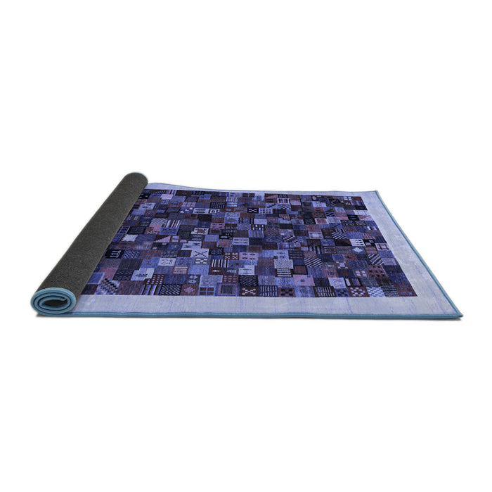 Sideview of Abstract Blue Contemporary Rug, con1575blu