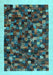 Abstract Light Blue Contemporary Rug, con1575lblu