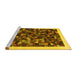 Sideview of Machine Washable Abstract Yellow Contemporary Rug, wshcon1575yw