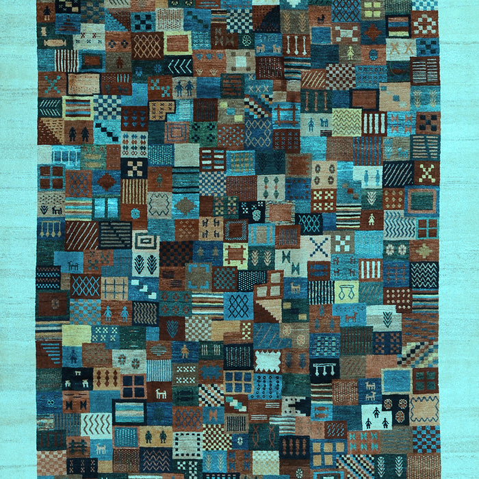 Machine Washable Abstract Light Blue Contemporary Rug, wshcon1575lblu