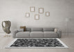 Machine Washable Abstract Gray Contemporary Rug in a Living Room,, wshcon1575gry