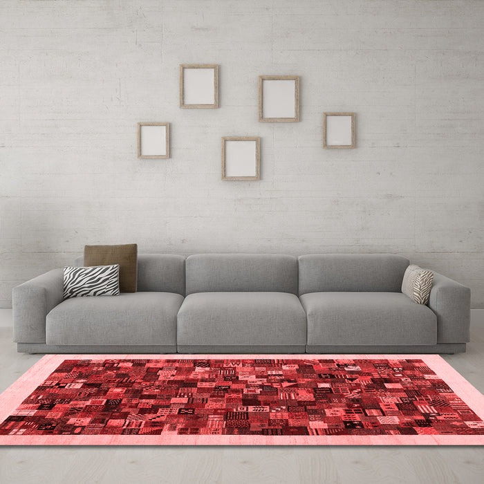 Contemporary Red Washable Rugs