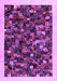 Machine Washable Abstract Purple Contemporary Area Rugs, wshcon1575pur