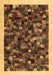 Machine Washable Abstract Brown Contemporary Rug, wshcon1575brn