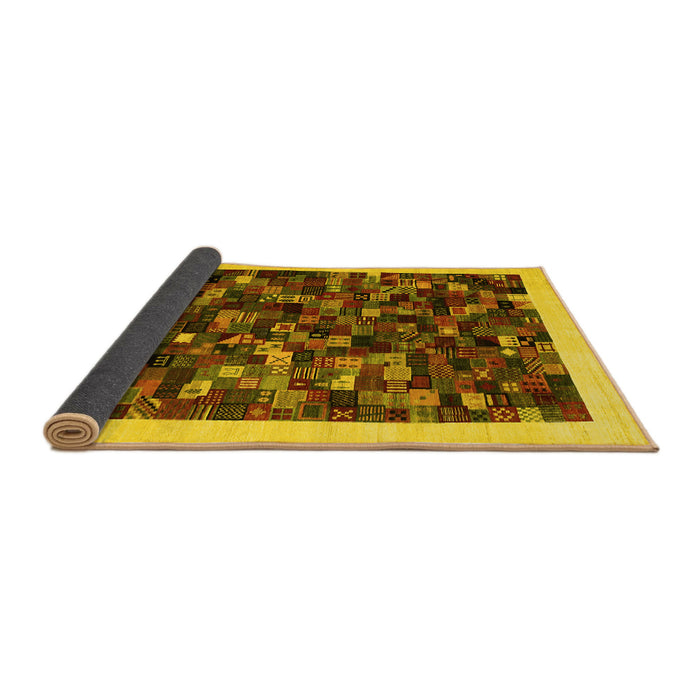 Sideview of Abstract Yellow Contemporary Rug, con1575yw