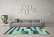 Machine Washable Abstract Light Blue Contemporary Rug in a Living Room, wshcon1576lblu