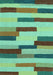 Machine Washable Abstract Turquoise Contemporary Area Rugs, wshcon1576turq