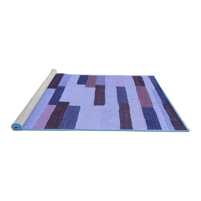 Sideview of Machine Washable Abstract Blue Contemporary Rug, wshcon1576blu