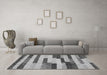 Machine Washable Abstract Gray Contemporary Rug in a Living Room,, wshcon1576gry