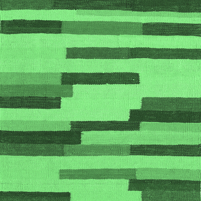Square Machine Washable Abstract Emerald Green Contemporary Area Rugs, wshcon1576emgrn
