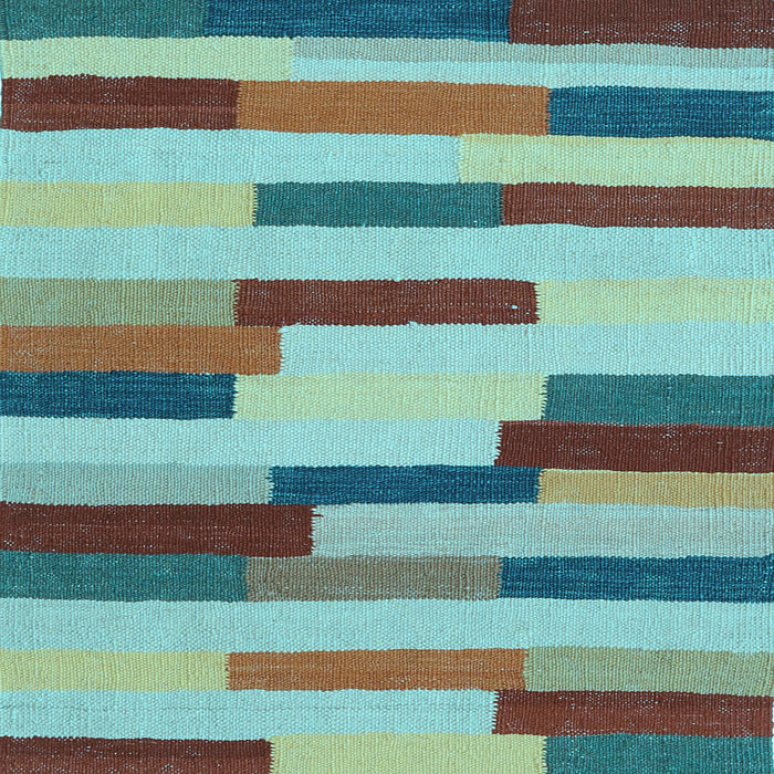 Square Abstract Light Blue Contemporary Rug, con1576lblu