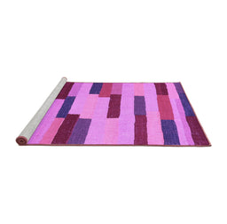Sideview of Machine Washable Abstract Purple Contemporary Area Rugs, wshcon1576pur