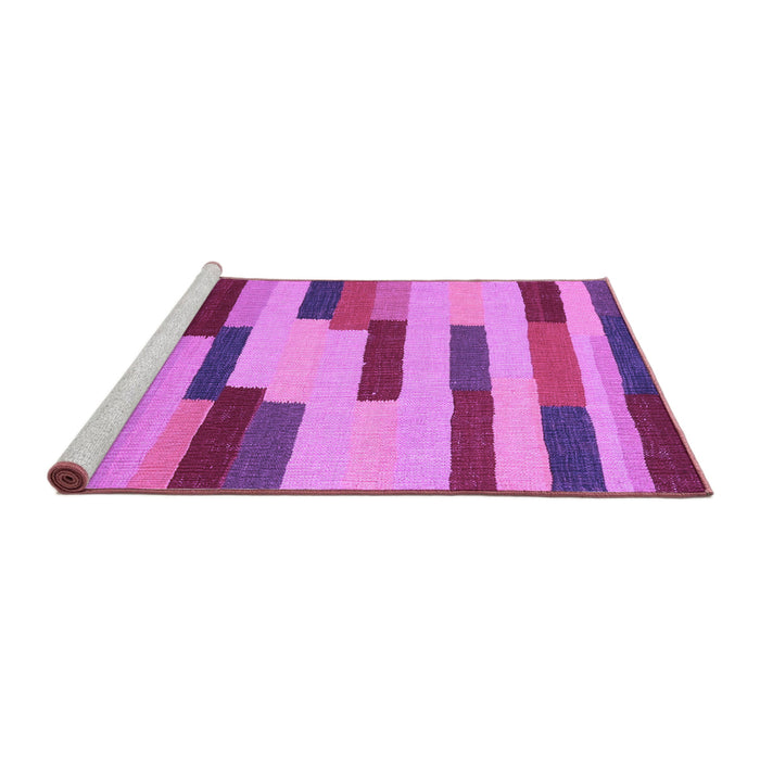 Sideview of Machine Washable Abstract Purple Contemporary Area Rugs, wshcon1576pur