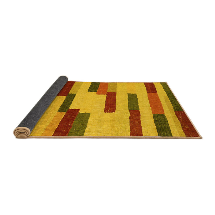 Sideview of Abstract Yellow Contemporary Rug, con1576yw