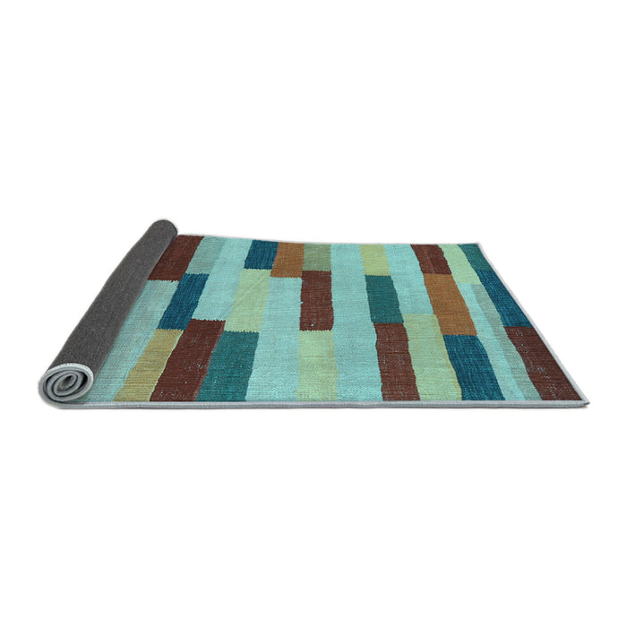 Sideview of Abstract Light Blue Contemporary Rug, con1576lblu