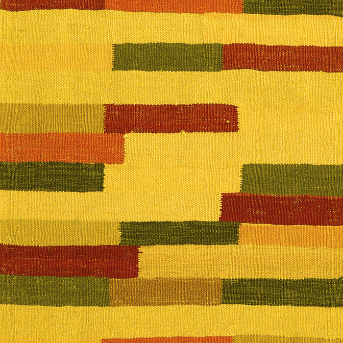 Abstract Yellow Contemporary Rug, con1576yw