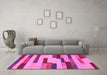 Machine Washable Abstract Pink Contemporary Rug in a Living Room, wshcon1576pnk