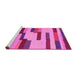 Sideview of Machine Washable Abstract Pink Contemporary Rug, wshcon1576pnk