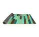 Sideview of Abstract Turquoise Contemporary Rug, con1576turq