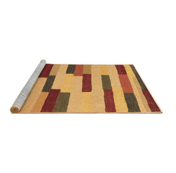 Sideview of Machine Washable Abstract Brown Contemporary Rug, wshcon1576brn