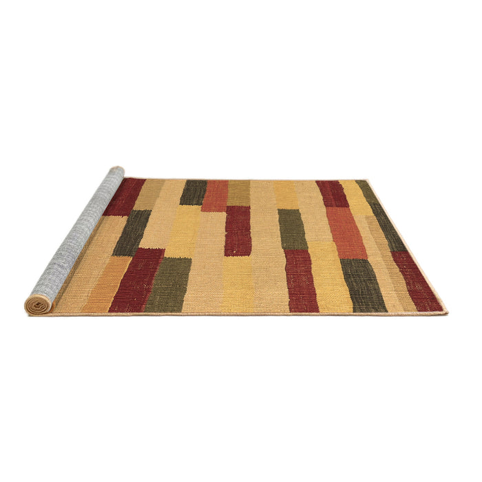 Sideview of Machine Washable Abstract Brown Contemporary Rug, wshcon1576brn