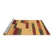 Sideview of Machine Washable Abstract Brown Contemporary Rug, wshcon1576brn