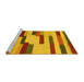 Sideview of Machine Washable Abstract Yellow Contemporary Rug, wshcon1576yw