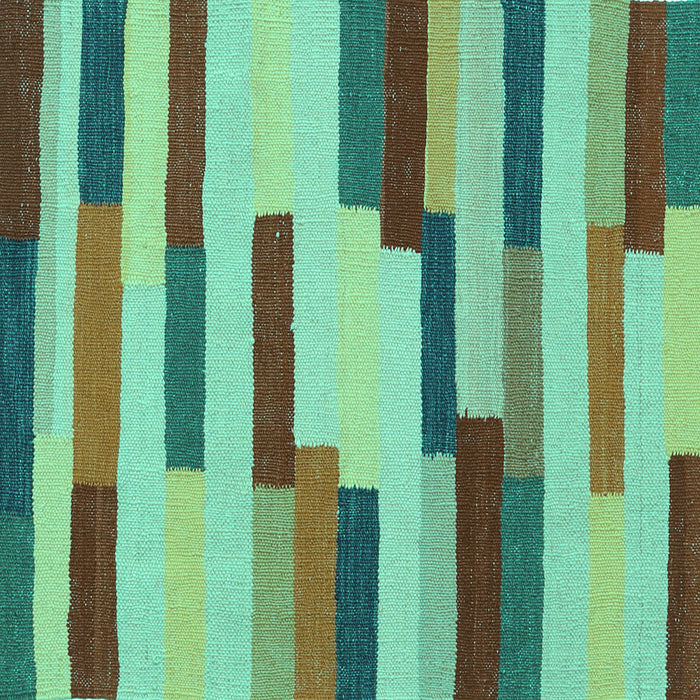 Square Machine Washable Abstract Turquoise Contemporary Area Rugs, wshcon1576turq