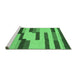 Sideview of Machine Washable Abstract Emerald Green Contemporary Area Rugs, wshcon1576emgrn