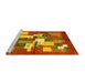 Sideview of Machine Washable Abstract Yellow Contemporary Rug, wshcon1577yw