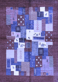 Abstract Blue Contemporary Rug, con1577blu