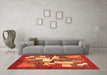 Machine Washable Abstract Orange Contemporary Area Rugs in a Living Room, wshcon1577org