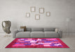 Machine Washable Abstract Pink Contemporary Rug in a Living Room, wshcon1577pnk