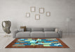 Machine Washable Abstract Light Blue Contemporary Rug in a Living Room, wshcon1577lblu