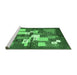 Sideview of Machine Washable Abstract Emerald Green Contemporary Area Rugs, wshcon1577emgrn